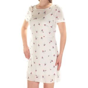 𝅺free People NEW Short Sleeve Dress White Roses 12